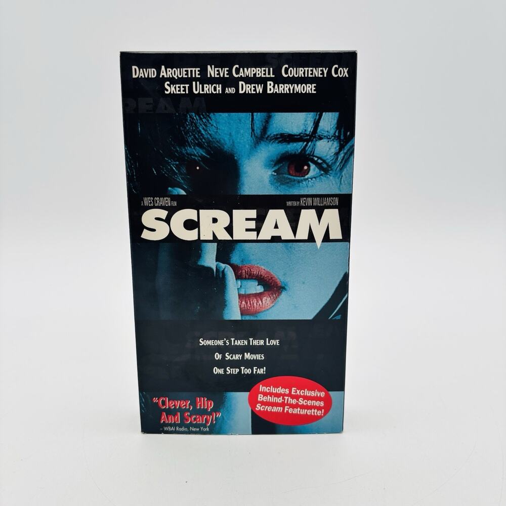 VTG Scream 1997 VHS Exclusive Neve Campbell Blue Cover Variant Rare Horror